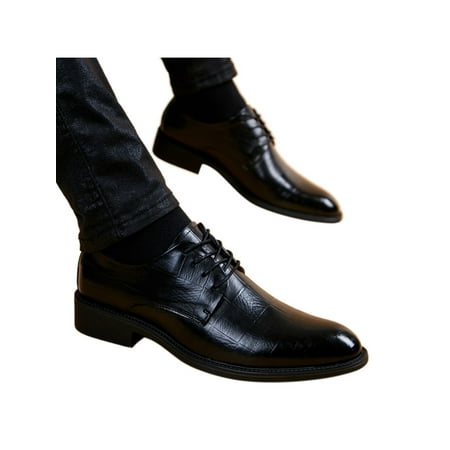 Woobling Mens Oxfords Pointed Toe Dress Shoes Lace Up Leather Shoe Wedding Flats Glossy Formal Comfort Black 9.5
Woobling Mens Oxfords Pointed Toe Dress Shoes Lace Up Leather Shoe Wedding Flats Glossy Formal Comfort Black 9.5