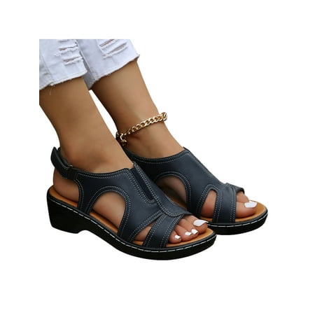 Lumento Women Wedge Sandals Beach Sandal Stitching Casual Shoes Lightweight Work Magic Tape Summer Blue 4.5
Lumento Women Wedge Sandals Beach Sandal Stitching Casual Shoes Lightweight Work Magic Tape Summer Blue 4.5