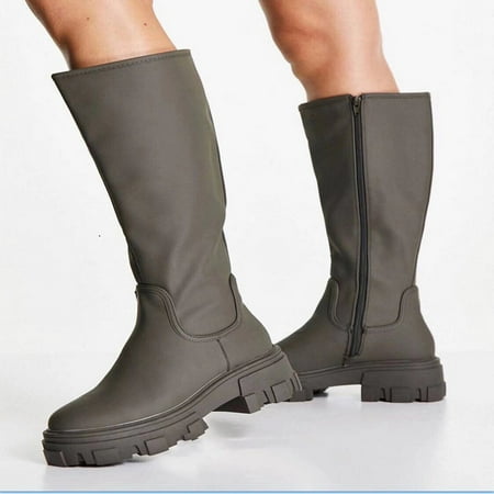LnjYIGJ Women s Flats Mid Calf Boots Women s Muffin Thick Bottom High Tube Slimming Flat Heel Zipper Chimney Boots
LnjYIGJ Women s Flats Mid Calf Boots Women s Muffin Thick Bottom High Tube Slimming Flat Heel Zipper Chimney Boots