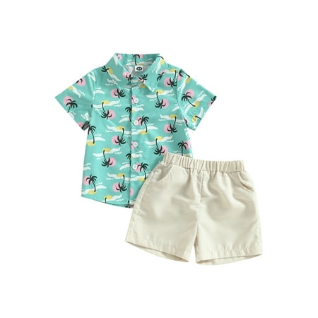 EYIIYE Kids Boys Summer Gentleman Outfits Coconut Tree Print Short Sleeve Lapel Shirt and Casual Shorts 2Pcs Set 9 Months-6 Years
EYIIYE Kids Boys Summer Gentleman Outfits Coconut Tree Print Short Sleeve Lapel Shirt and Casual Shorts 2Pcs Set 9 Months-6 Years