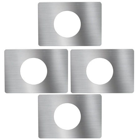 4pcs Door Hole Cover Plates Stainless Steel Strike Plates Door Knob Reinforcement Plate