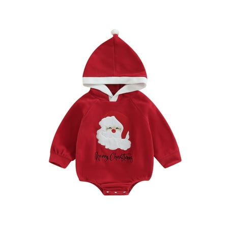 Gwiyeopda Little Baby Boys Girls Christmas Hooded Romper Long Sleeve Santa Letter Embroidery Fleece Bodysuit
Gwiyeopda Little Baby Boys Girls Christmas Hooded Romper Long Sleeve Santa Letter Embroidery Fleece Bodysuit