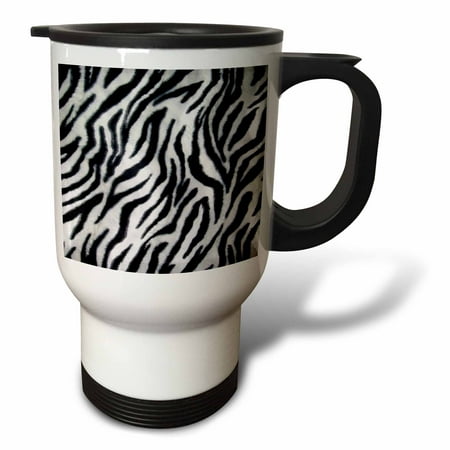 3dRose Furry Zebra Travel Mug 14oz Stainless Steel