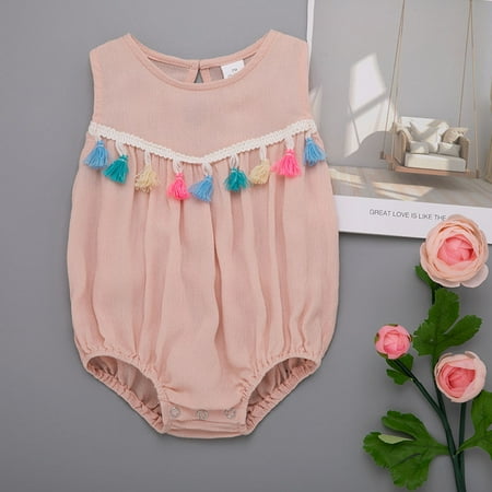 Yubatuo Newborn Infant Baby Girls Sleeveless Tassel Romper Bodysuit Playsuit Clothes Pink 70
Yubatuo Newborn Infant Baby Girls Sleeveless Tassel Romper Bodysuit Playsuit Clothes Pink 70