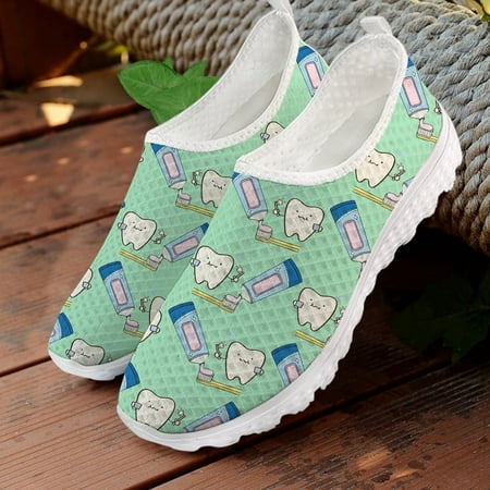 Cute Teeth Pattern Women Flats Shoes Air Mesh Brethable Summer Slip On Sneakers Nursing Shoes for Girl Zapatos mujer
Cute Teeth Pattern Women Flats Shoes Air Mesh Brethable Summer Slip On Sneakers Nursing Shoes for Girl Zapatos mujer
