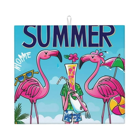 Lukts Beach Flamingo Trio Print Ultra Water Dish Drying Mat Slip Resistant Pad for Sink Dishes or Under Rack Kitchen Counter Accessories
Lukts Beach Flamingo Trio Print Ultra Water Dish Drying Mat Slip Resistant Pad for Sink Dishes or Under Rack Kitchen Counter Accessories