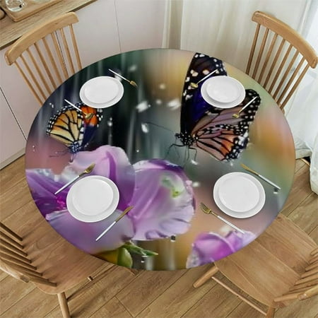 Palnkart Butterfly Flowers Rain Round Table Cover Stain Resistant Washable Indoor Outdoor Tablecloth Kitchen Dining Wedding Parties 100% Polyester Fiber 38-42
Palnkart Butterfly Flowers Rain Round Table Cover Stain Resistant Washable Indoor Outdoor Tablecloth Kitchen Dining Wedding Parties 100% Polyester Fiber 38-42
