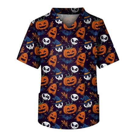 Royallove Plus Size Halloween Printed Scrub Working Uniform Tops For Men s Cross V-Neck Short Sleeve Fun T-Shirts Workwear Tee With Pockets
Royallove Plus Size Halloween Printed Scrub Working Uniform Tops For Men s Cross V-Neck Short Sleeve Fun T-Shirts Workwear Tee With Pockets