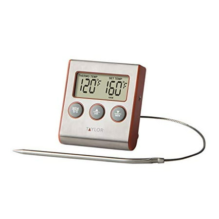 Taylor Precision Products Instant Read Wired Probe Digital Meat Food Grill BBQ Cooking Kitchen Thermometer with Timer Alarm Red
Taylor Precision Products Instant Read Wired Probe Digital Meat Food Grill BBQ Cooking Kitchen Thermometer with Timer Alarm Red