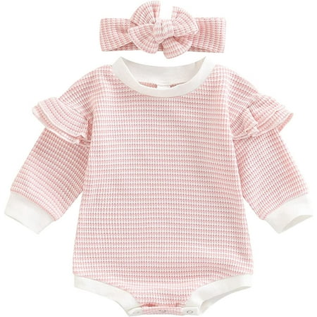 PIKADINGNIS Newborn Baby Girl Clothes Striped Long Sleeve Romper Ruffles Bodysuit Jumpsuit with Headband Cute Spring Fall Outfits
PIKADINGNIS Newborn Baby Girl Clothes Striped Long Sleeve Romper Ruffles Bodysuit Jumpsuit with Headband Cute Spring Fall Outfits