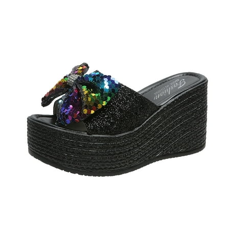 ZMHEGW Women Slippers Ladies Fashion Sequined Fish Mouth Platform Wedge Casual Sandals Shoes For Womens
ZMHEGW Women Slippers Ladies Fashion Sequined Fish Mouth Platform Wedge Casual Sandals Shoes For Womens