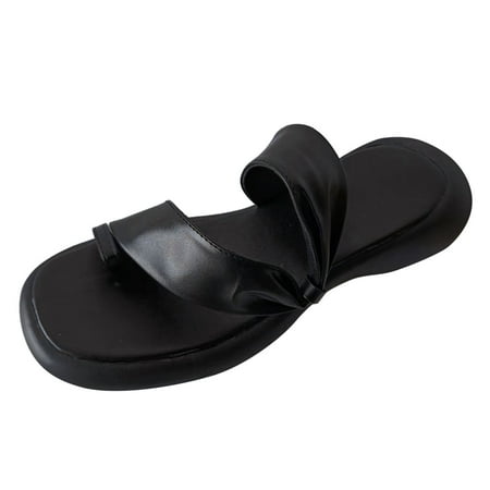 Cathalem Ladies Fashion Summer Solid Color Leather Cover Toe Comfortable Thick Sole Sandals Black 37
Cathalem Ladies Fashion Summer Solid Color Leather Cover Toe Comfortable Thick Sole Sandals Black 37