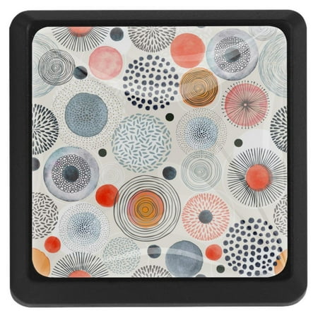 Ownta Square with Screws 3 Pcs for Cupboard Dressing Table Bookcase Drawer Pull Handle Cabinet Door Knobs Doodle Circles Pattern Round Colorful
Ownta Square with Screws 3 Pcs for Cupboard Dressing Table Bookcase Drawer Pull Handle Cabinet Door Knobs Doodle Circles Pattern Round Colorful