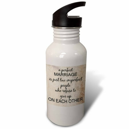 

a perfect marriage black lettering on picture of marble print background 21 oz Sports Water Bottle wb-180092-1