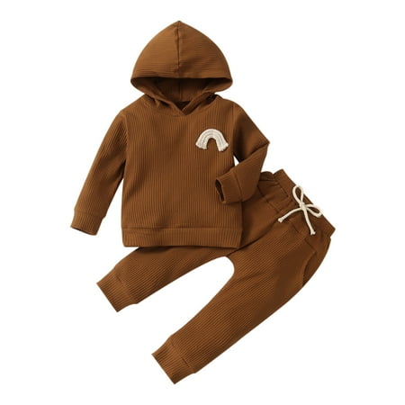 BrilliantMe Kids Baby Girls Boys Rainbow Decoration Hooded Sweatshirt Pants Outfits Set Brown 2-3 Years
BrilliantMe Kids Baby Girls Boys Rainbow Decoration Hooded Sweatshirt Pants Outfits Set Brown 2-3 Years