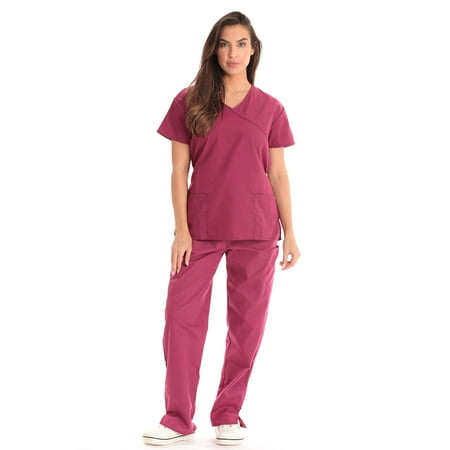 Just Love Women s Scrub Sets Medical Scrubs (Tie Back) (Burgundy X-Large)