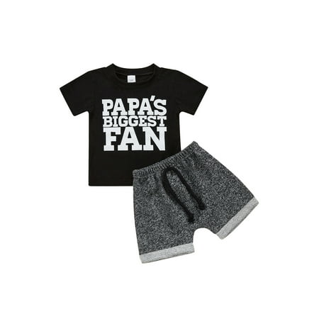 Frobukio Infant Baby Boy 2Pcs Clothes Sets Lettering Round Neck Short Sleeve T-shirt Elastic Tie Up Waist Shorts Black Papa 12-18 Months
Frobukio Infant Baby Boy 2Pcs Clothes Sets Lettering Round Neck Short Sleeve T-shirt Elastic Tie Up Waist Shorts Black Papa 12-18 Months