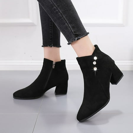 christmas retro women flock solid color square heels zipper comfortable short booties round toe shoes
christmas retro women flock solid color square heels zipper comfortable short booties round toe shoes