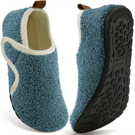 Ecetana Slippers for Women Fuzzy Slippers Warm Slip On House Sock Shoes with Hook Loop