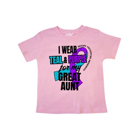 Inktastic Suicide Prevention I Wear Teal and Purple for My Great Aunt Gift Toddler Boy or Toddler Girl T-Shirt
Inktastic Suicide Prevention I Wear Teal and Purple for My Great Aunt Gift Toddler Boy or Toddler Girl T-Shirt