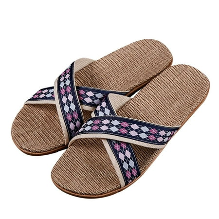 PEASKJP Flat Sandals for Women Summer Women Flat Open Toe Casual Round Toe Beach Slippers Shoes Casual Summer Shoes Blue 12