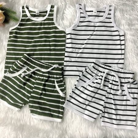 Summer Casual Infant Baby Boys Clothes Sets 2pcs Striped Printed Sleeveless Pullover Vest Tops Shorts 2-3 Years Green
Summer Casual Infant Baby Boys Clothes Sets 2pcs Striped Printed Sleeveless Pullover Vest Tops Shorts 2-3 Years Green