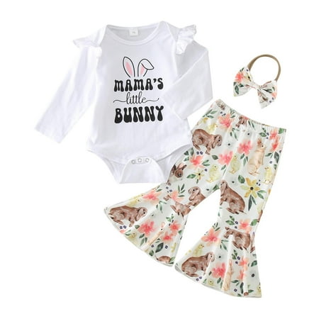 Toddler Girls Outfits Casual Outfits Long Sleeve Easter Rabbit Prints Romper Bodysuit Bell Bottoms Pants Fall Girls Clothings 3 Months-6 Months
Toddler Girls Outfits Casual Outfits Long Sleeve Easter Rabbit Prints Romper Bodysuit Bell Bottoms Pants Fall Girls Clothings 3 Months-6 Months