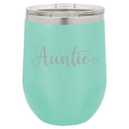 12 oz Double Wall Vacuum Insulated Stainless Steel Stemless Wine Tumbler Glass Coffee Travel Mug With Lid Auntie With Heart (Teal)
12 oz Double Wall Vacuum Insulated Stainless Steel Stemless Wine Tumbler Glass Coffee Travel Mug With Lid Auntie With Heart (Teal)
