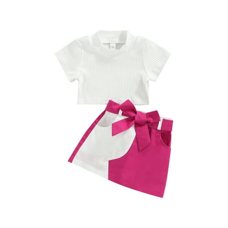 Amuver Girls Short Skirt Suit Ribbed Short Sleeve Short Tops + Color Matching High Waist Mini Skirt Cute Two-piece Set
Amuver Girls Short Skirt Suit Ribbed Short Sleeve Short Tops + Color Matching High Waist Mini Skirt Cute Two-piece Set