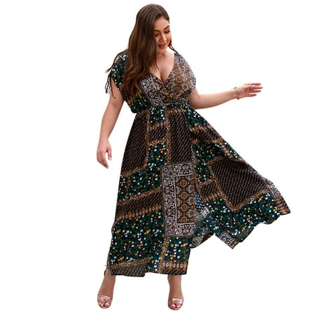 SIEYIO Plus Size Women Boho Vintage Print Summer Split Dresses Beachwear Holiday Long f
SIEYIO Plus Size Women Boho Vintage Print Summer Split Dresses Beachwear Holiday Long f