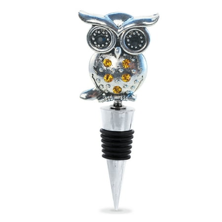 

Cheers Reusable Rhinestone Wine Stopper Elegant Vacuum Seal Inserts Airtight Cork Plug Strong Grip Leak-Proof Beverage Champagne Sparkling Bottle Toppers Bar Tool & Accessory Gift - 4. 5 Inch (Owl)