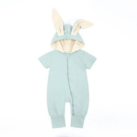Newborn Baby Bunny Ears Hooded Solid Color Short-Sleeved Trousers Romper Zipper Jumpsuit
Newborn Baby Bunny Ears Hooded Solid Color Short-Sleeved Trousers Romper Zipper Jumpsuit