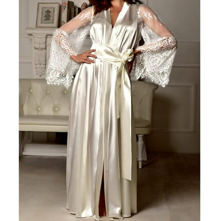 Women Solid Lace Silk Bath Long Maxi Sleepwear Dress Ladies V-Neck Lace Sleep Dress Underwear Nightdress
Women Solid Lace Silk Bath Long Maxi Sleepwear Dress Ladies V-Neck Lace Sleep Dress Underwear Nightdress