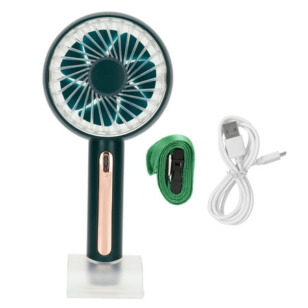 Hand-Held Fan Quiet Low Decibel Mini With Base Portable Electric Fan For Travel Home Office Study Green