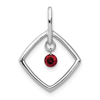 Lex & Lu 14k White Gold Red Diamond Pendant LAL3558