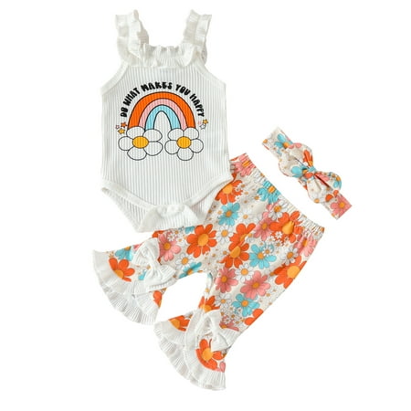Wallarenear Baby Girl Rainbow Print Romper Tank Tops Floral Elastic Bottoms Shorts Pants
Wallarenear Baby Girl Rainbow Print Romper Tank Tops Floral Elastic Bottoms Shorts Pants