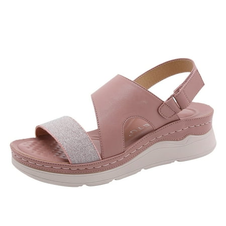 Sngxgn Wedge Sandals for Women Elastic Ankle Strap Low Wedge Sandals Open Toe Dress Platform Shoes Dressy SummerAnimal Slippers For Women Pink 7.5
Sngxgn Wedge Sandals for Women Elastic Ankle Strap Low Wedge Sandals Open Toe Dress Platform Shoes Dressy SummerAnimal Slippers For Women Pink 7.5