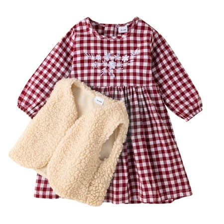 Kids Toddler Baby Girls Autumn Winter Plaid Cotton Long Sleeve Princess Dress Vest Set Clothes
Kids Toddler Baby Girls Autumn Winter Plaid Cotton Long Sleeve Princess Dress Vest Set Clothes