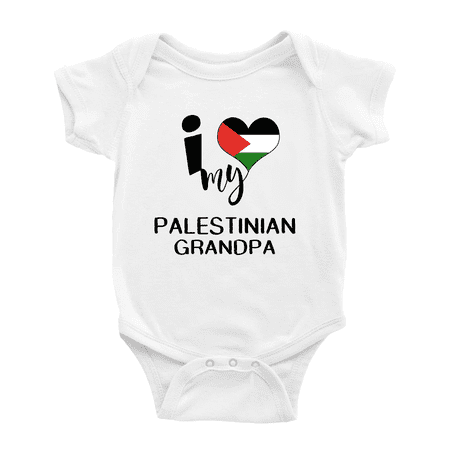 I Heart My Palestinian Grandpa Palestine Love Flag Baby One-Pieces Baby Bodysuit (White 12-18 Months)
I Heart My Palestinian Grandpa Palestine Love Flag Baby One-Pieces Baby Bodysuit (White 12-18 Months)