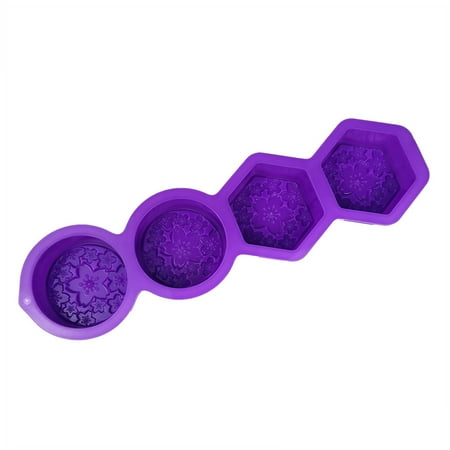 4-Cavity Cute Flower Soap Mold Soap Mold for Chocolate Bombs Candy Handmade Soap