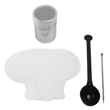 Coffee Cappuccino Stencils Powdered Sugar Shakers Flour Shakers