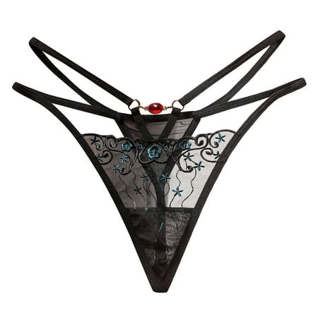 Qcmgmg Low Rise Womens Underwear Solid T-Back Breathable Crotchless Thong Lace Panties Black One Size
Qcmgmg Low Rise Womens Underwear Solid T-Back Breathable Crotchless Thong Lace Panties Black One Size