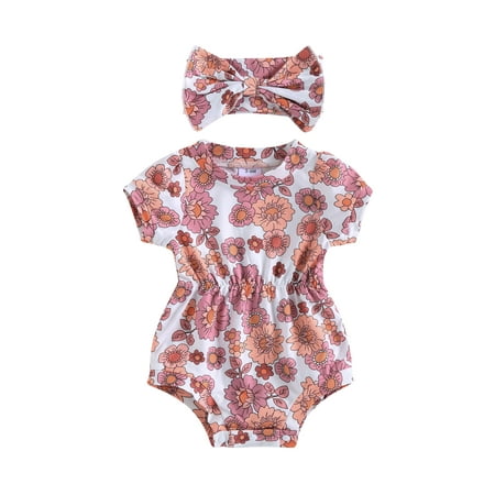 Wassery Baby Girls Jumpsuit Set 0-18M Infant Bodysuit One Piece Floral Rainbow Print Short Sleeve Romper with Bow Headband Summer Outfits
Wassery Baby Girls Jumpsuit Set 0-18M Infant Bodysuit One Piece Floral Rainbow Print Short Sleeve Romper with Bow Headband Summer Outfits