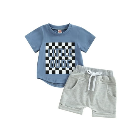 CenturyX Newborn Infant Baby Boy Summer Clothes Suits Checkerboard Letter Print Short Sleeve T-Shirts Shorts 2Pcs Outfits Set
CenturyX Newborn Infant Baby Boy Summer Clothes Suits Checkerboard Letter Print Short Sleeve T-Shirts Shorts 2Pcs Outfits Set