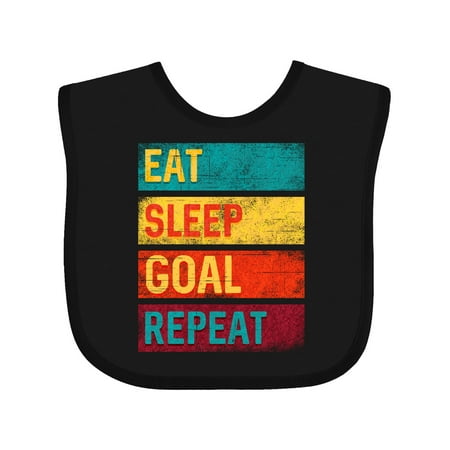 Inktastic Soccer Gift Eat Sleep Goal Repeat Gift Baby Boy or Baby Girl Bib
