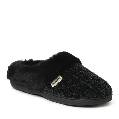 Dearfoams Womens Claire Cable Knit Chenille Clog