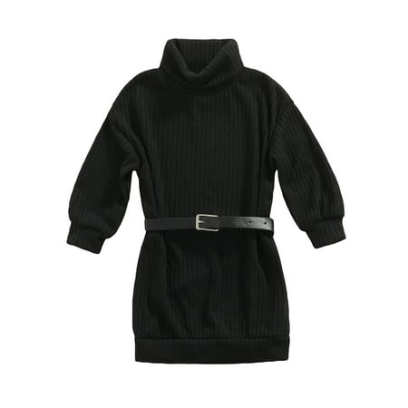 Canrulo Kids Baby Girls Casual Dress Knitted High-Neck Long Sleeve Turtleneck Dress with Waist Belt Black 3-4 Years
Canrulo Kids Baby Girls Casual Dress Knitted High-Neck Long Sleeve Turtleneck Dress with Waist Belt Black 3-4 Years