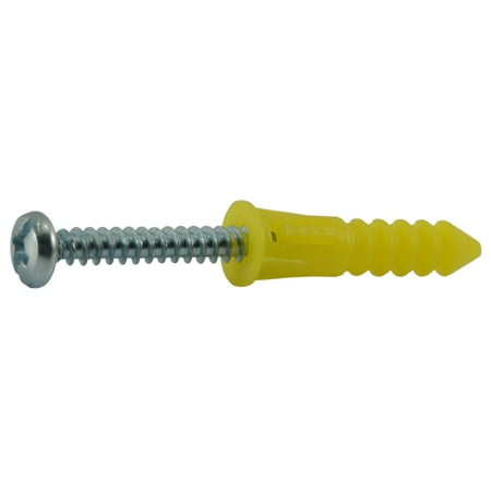#6 x 1 Zinc Plated Steel Pan Head Ribbed Plastic Anchor Kits (70 pcs.)