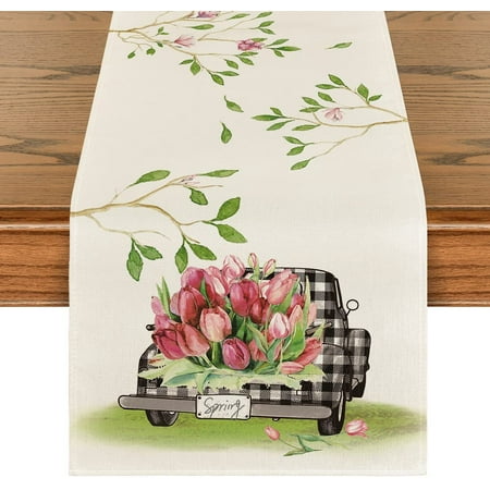 Tulip Buffalo Plaid Truck Spring Table Runner Summer Seasonal Anniversary Holiday Kitchen Dining Table Decoration for Indoor Outdoor Home Party Decor 13 x 72 Inch
Tulip Buffalo Plaid Truck Spring Table Runner Summer Seasonal Anniversary Holiday Kitchen Dining Table Decoration for Indoor Outdoor Home Party Decor 13 x 72 Inch