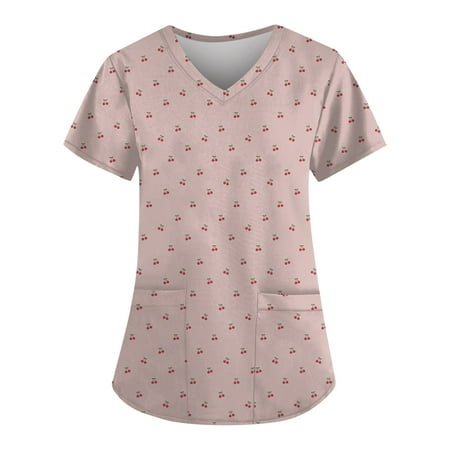 XHJUN Womens Scrub Tops Plus Size Breathable Short Sleeve V-Neck Shirts Workwear Tops with Two Pockets Pink XXL
XHJUN Womens Scrub Tops Plus Size Breathable Short Sleeve V-Neck Shirts Workwear Tops with Two Pockets Pink XXL